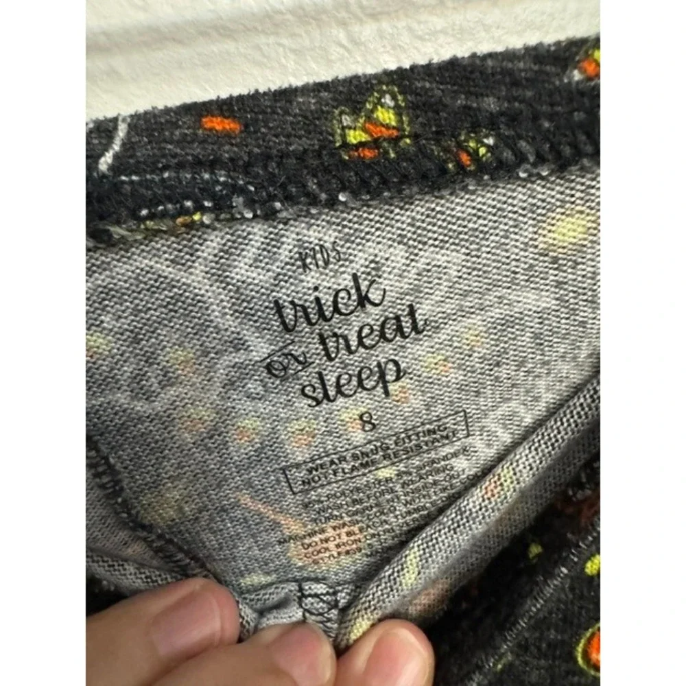 Trick or Treat Sleep Kids Candy-Saurus Dinosaur Pajama Set Gray Orange SZ 8 (F)